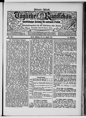 Tägliche Rundschau vom 22.08.1904