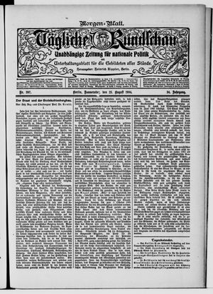 Tägliche Rundschau on Aug 25, 1904