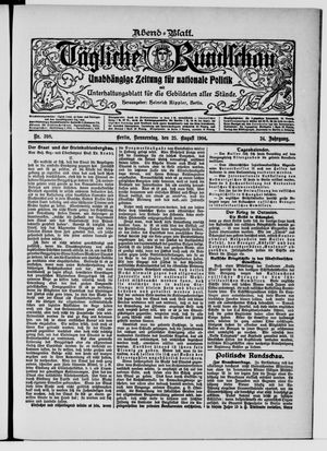 Tägliche Rundschau on Aug 25, 1904