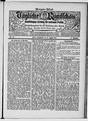 Tägliche Rundschau vom 27.08.1904