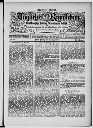 Tägliche Rundschau vom 28.08.1904