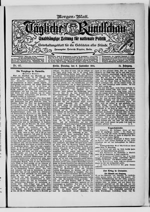 Tägliche Rundschau vom 06.09.1904