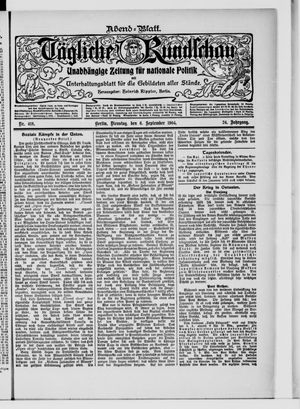 Tägliche Rundschau vom 06.09.1904