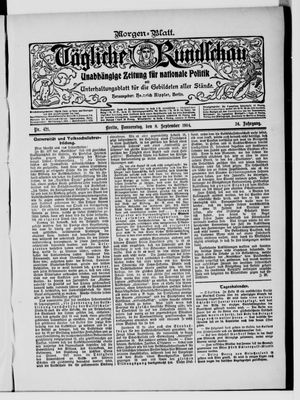 Tägliche Rundschau vom 08.09.1904