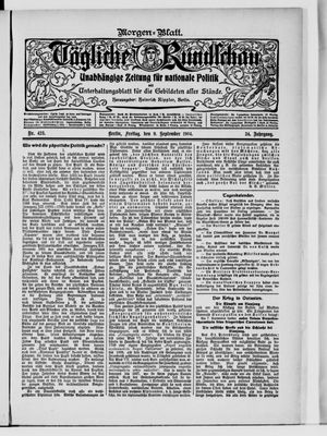 Tägliche Rundschau vom 09.09.1904