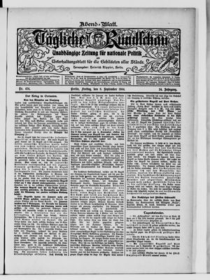 Tägliche Rundschau vom 09.09.1904