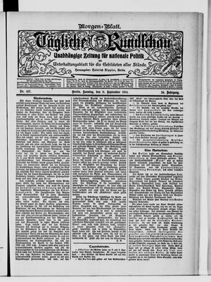 Tägliche Rundschau on Sep 11, 1904