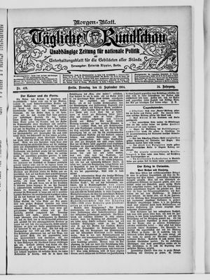 Tägliche Rundschau vom 13.09.1904