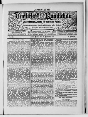 Tägliche Rundschau on Sep 19, 1904