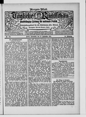 Tägliche Rundschau vom 24.09.1904