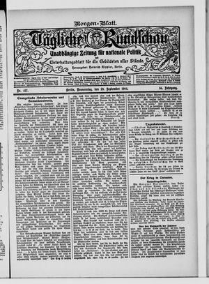 Tägliche Rundschau vom 29.09.1904