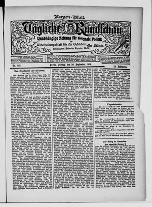 Tägliche Rundschau vom 30.09.1904