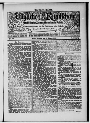 Tägliche Rundschau vom 18.10.1904