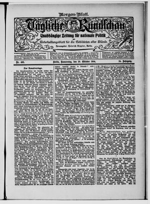 Tägliche Rundschau vom 20.10.1904