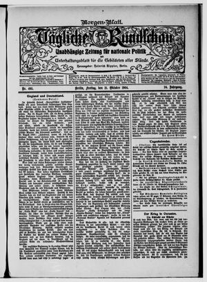 Tägliche Rundschau vom 21.10.1904