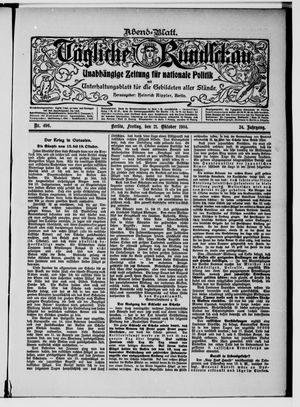 Tägliche Rundschau vom 21.10.1904