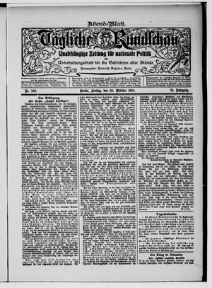 Tägliche Rundschau vom 28.10.1904