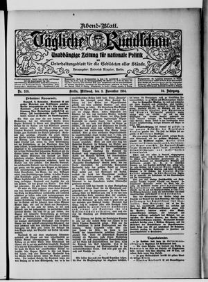 Tägliche Rundschau vom 09.11.1904