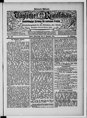 Tägliche Rundschau vom 17.11.1904