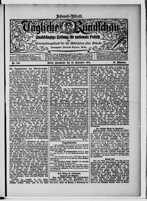 Tägliche Rundschau vom 26.11.1904