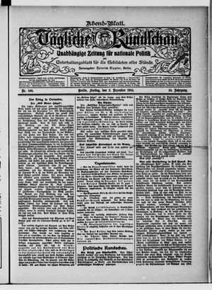 Tägliche Rundschau vom 02.12.1904