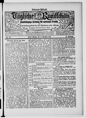 Tägliche Rundschau on Dec 12, 1904
