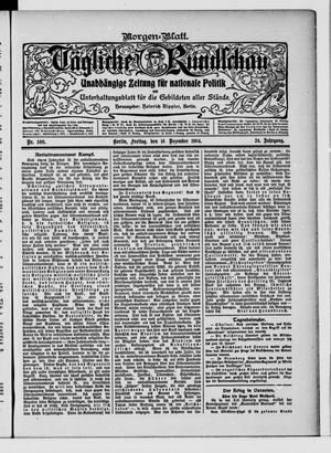 Tägliche Rundschau vom 16.12.1904