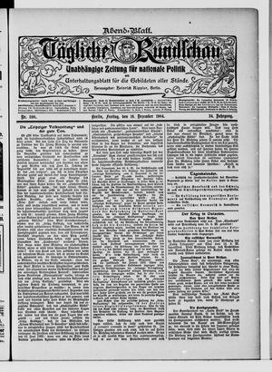 Tägliche Rundschau vom 16.12.1904