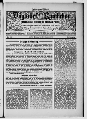 Tägliche Rundschau vom 18.12.1904