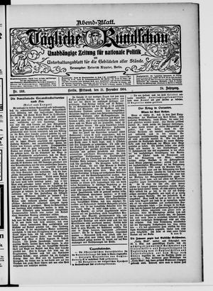Tägliche Rundschau vom 21.12.1904