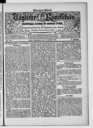 Tägliche Rundschau vom 22.12.1904