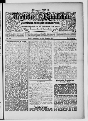 Tägliche Rundschau vom 24.12.1904