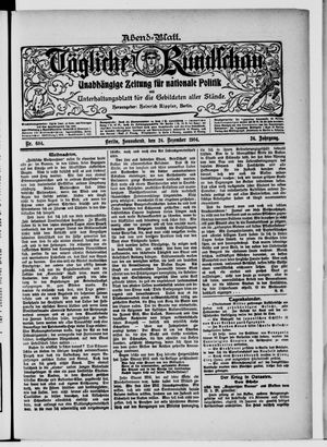 Tägliche Rundschau vom 24.12.1904