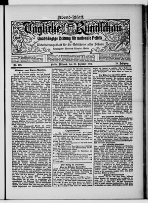 Tägliche Rundschau vom 28.12.1904