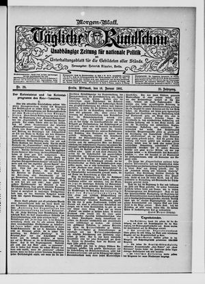 Tägliche Rundschau vom 18.01.1905