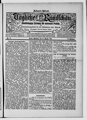 Tägliche Rundschau vom 18.01.1905