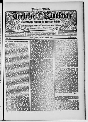 Tägliche Rundschau vom 10.02.1905