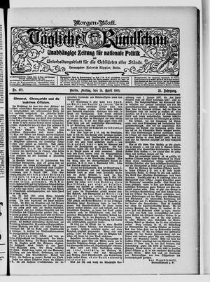 Tägliche Rundschau on Apr 14, 1905