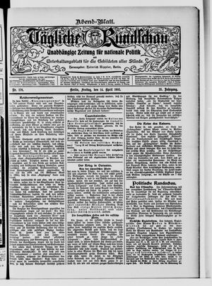 Tägliche Rundschau on Apr 14, 1905