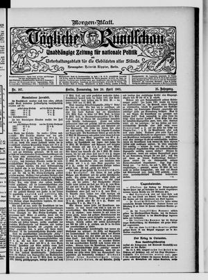 Tägliche Rundschau vom 20.04.1905