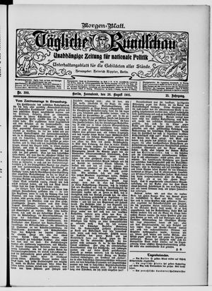 Tägliche Rundschau vom 26.08.1905