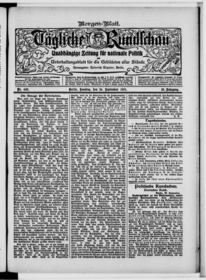 Tägliche Rundschau vom 24.09.1905