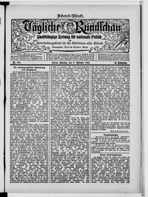 Tägliche Rundschau on Oct 9, 1905