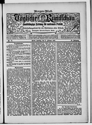 Tägliche Rundschau vom 11.02.1906