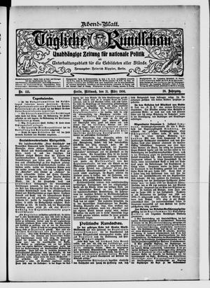 Tägliche Rundschau vom 21.03.1906