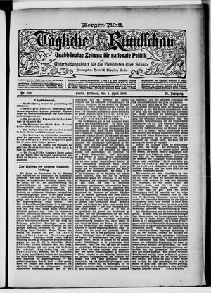 Tägliche Rundschau on Apr 4, 1906