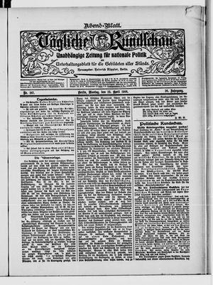 Tägliche Rundschau vom 23.04.1906