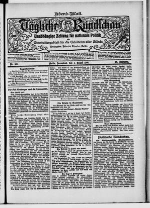 Tägliche Rundschau vom 04.08.1906