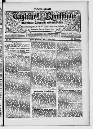 Tägliche Rundschau vom 11.08.1906