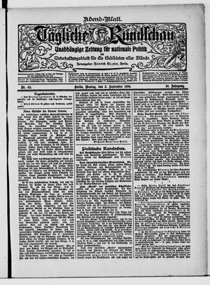 Tägliche Rundschau vom 03.09.1906